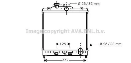 AVA HONDA Радіатор сист. охолодження двигуна Civic V,VI, HR-V 1.3/1.6 91- AVA COOLING HD2121