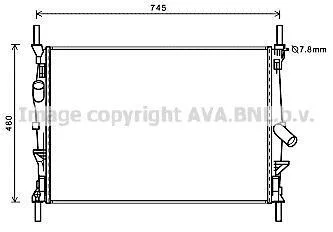 AVA FORD Радіатор сист. охолодження двиг. Transit Tourneo, Transit 2.2/2.4TDCi 06- AVA COOLING FDA2589 (фото 1)