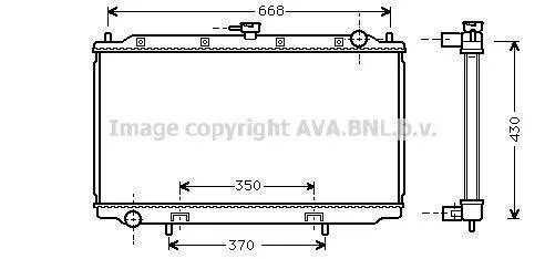 AVA NISSAN Радіатор системи охолодження двигуна PRIMERA 2.0 96- AVA COOLING DNA2179 (фото 1)