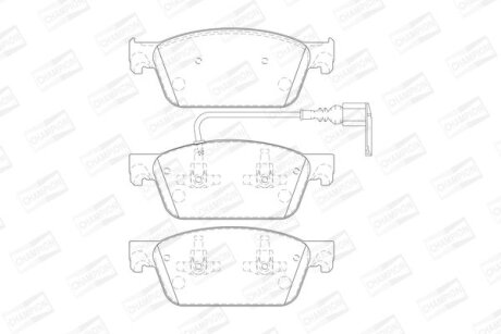 VW гальмівні колодки передн з датчик.T5 03- CHAMPION 573330CH