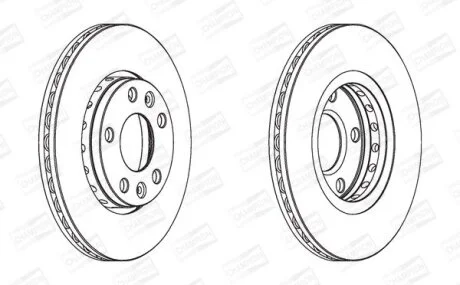 КОМПЛ.2 ШТ/ Гальмівний диск перед. Duster/Fluence/Laguna/Megane/Scenic 07- (280x24) CHAMPION 562529CH