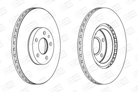 FIAT диск гальмівний передній Doblo 10-,Croma,Alfa Romeo 147,156,164, CHAMPION 561520CH