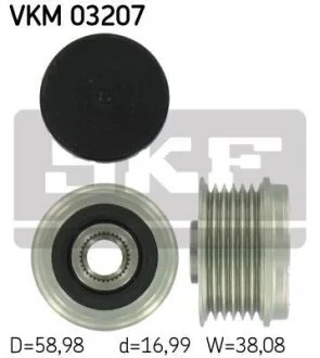 FIAT ремінний шків генератора Doblo 1.3 JTD SKF VKM 03207