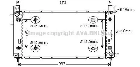 AVA CADILLAC Радіатор системи охолодження двигуна ESCALADE 5.7, CHEVROLET, HUMMER AVA COOLING HR2001