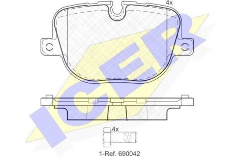 Комплект гальмівних колодок (дискових) ICER 181952
