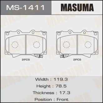 Колодки тормозные дисковые MASUMA MS1411