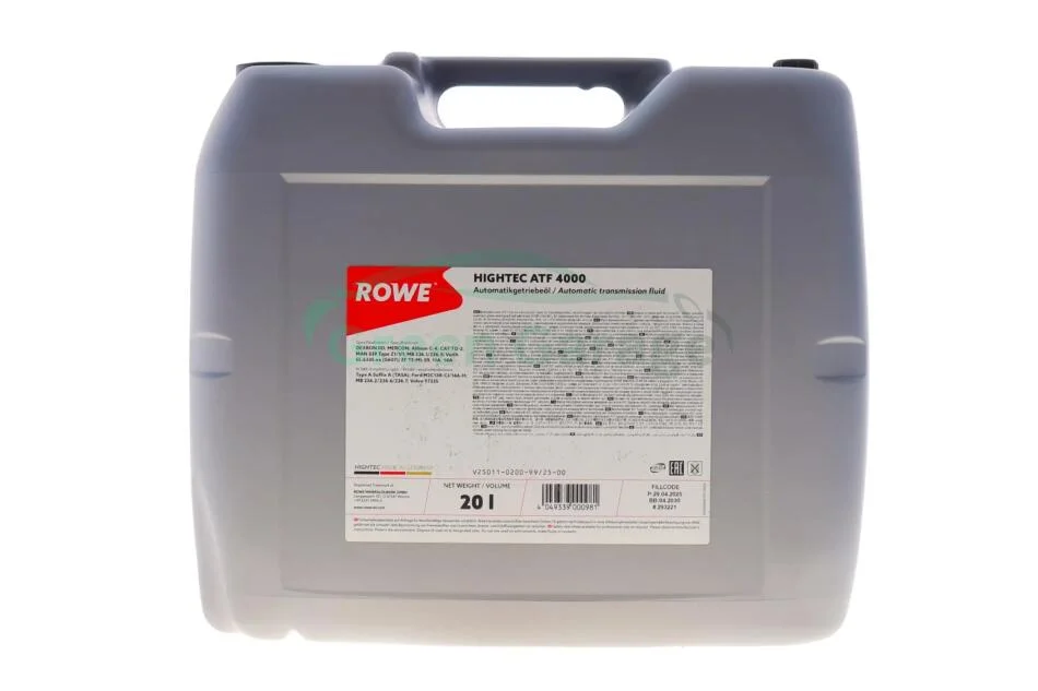 Олива трансмісійна HIGHTEC ATF 4000 (20L) ROWE 25011020099 (фото 1)