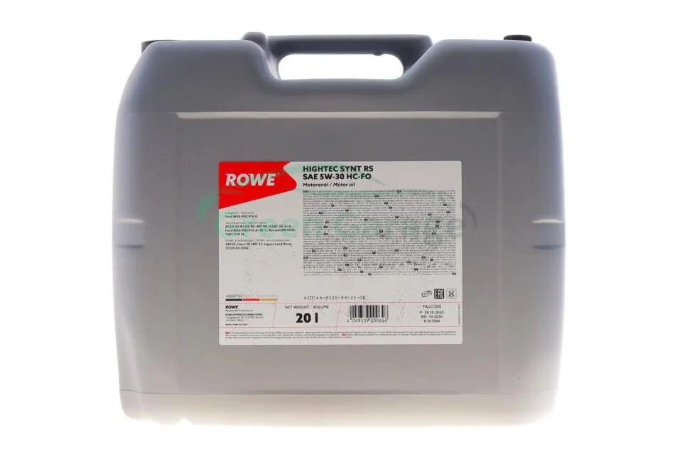 Олива моторна HIGHTEC SYNT RS SAE 5W-30 HC-FO (20L) ROWE 20146020099 (фото 1)
