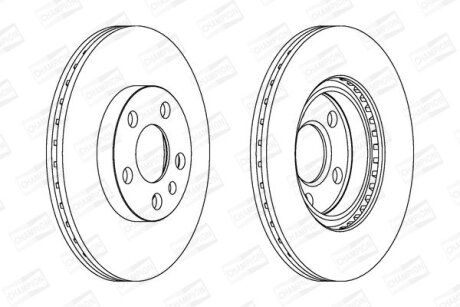 Гальмівний диск перед. Scudo/Jumpy/Expert 96-06 компл. 2шт CHAMPION 562033CH