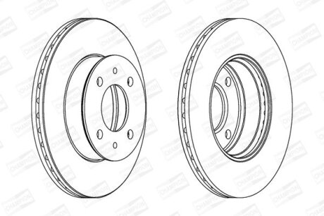 Гальмівний диск перед. Hyundai Accent II 00-05 (241x19) компл. 2шт CHAMPION 562273CH