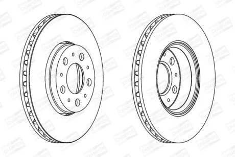 Гальмівний диск перед. S60/S70/S80/V70/XC70 (98-10) компл. 2шт CHAMPION 562244CH
