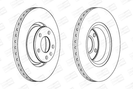 Гальмівний диск пер. A6 04-11 компл. 2шт CHAMPION 562271CH