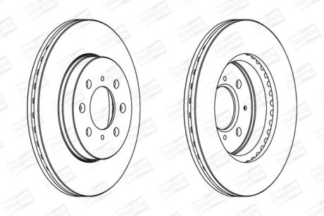 Гальмівний диск перед. Civic 89-/Jazz 08- (262x21) компл. 2шт CHAMPION 563065CH