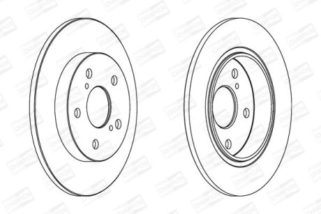 Фото 1 - гальмівний диск задн. Corolla/Auris 15-18 компл. 2шт CHAMPION 562599CH Гальмівний диск задн. Corolla/Auris 15-18 компл. 2шт CHAMPION 562599CH (фото 1)