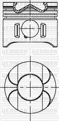 Поршень с кольцами і пальцем (размер отв. 88.00/STD) DB W202/W210/W211 2.2CDI (OM 611/ 960-961-980 EURO 3) YENMAK 3104696000 (фото 1)