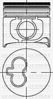 Поршень с кольцами і пальцем (розмір отв. 93 / STD) FIAT Ducato 2.5D 96- (8140.67 F.3700, Sofim) YENMAK 3103684000