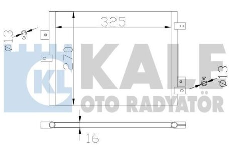 PORSCHE Радіатор кондиціонера (конденсатор) 911 3.6, 3.8 05-, CAYMAN 2.7-... 06- KALE 342440