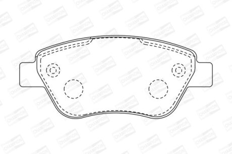 FIAT гальмівна колодка передн.Doblo 1.3JTD 1.9JTD 1.4i 05- CHAMPION 573170CH