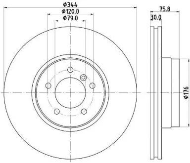 HELLA PRO HIGH CARBON LAND ROVER гальмівний диск передн. RANGE ROVER III HELLA PAGID 8DD 355 128381