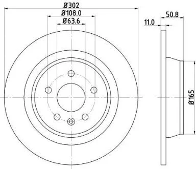 HELLA PRO FORD диск гальмівний задн. Galaxy, Kuga I, Mondeo IV, S-Max, LandRover 07- HELLA PAGID 8DD 355 118841