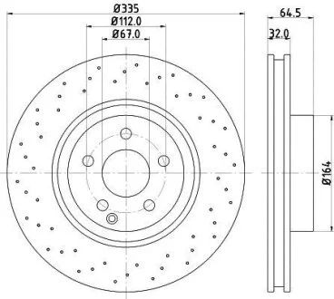 HELLA PRO DB гальмівний диск передн. W221 05- HELLA PAGID 8DD 355 115011