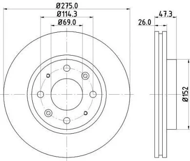 HELLA KIA диск гальмівний передн. Cerato 04- HELLA PAGID 8DD 355 111781