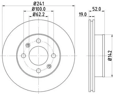 HELLA HYUNDAI диск гальм. передн. Accent I,II 95- HELLA PAGID 8DD 355 110641