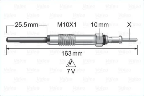 RENAULT Свічка розжарювання 7V Laguna,Master III,Trafic II,Opel Movano,Nissan 2.0/3.0dCi 07- VALEO 345252