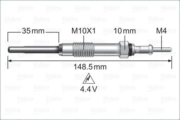 CITROEN свічка розжарювання Jumper HDI,Peugeot 11-,Ford Transit 2.2TDCi VALEO 345225 (фото 1)