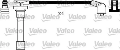 HONDA дроти високої напруги 4шт. ACCORD V Aerodeck (CE) 2.0 i LS 16V (CE2) -98 VALEO 346551