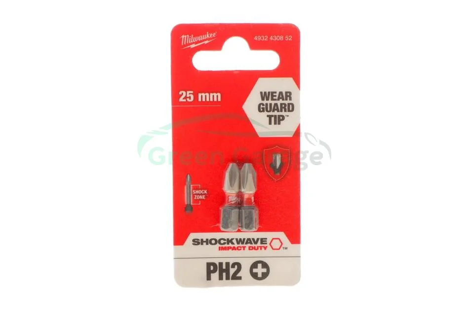 Біта SHOCKWAVE, PH2, 25мм, (2шт) MILWAUKEE 4932430852 (фото 1)