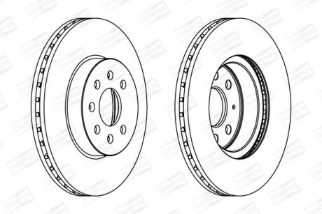 OPEL диск гальмівний передн.вентилір.Astra H CHAMPION 562315CH (фото 1)