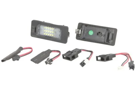 Підсвітка номерного знаку LED, комплект колір світла: білий, 12В,, з дозволом для використання на дорогах загального користування AUDI A1, A4 ALLROAD B8, A4 B6, A4 B7, A4 B8, A5 04.02-10.18 M-TECH CLP014