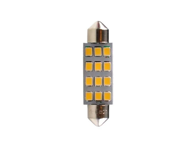LED лампочка LED, 2шт, LED, 12В, max. 2Вт, колір світла Білий, тип гнізда SV8,5-8, довжина: 41мм, без дозволу використання на дорогах загального використання, для авто без CAN-Bus M-TECH LB030W (фото 1)
