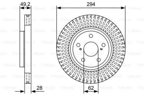 TOYOTA гальмівний диск передн. Rav-4 08- BOSCH 0986479W40