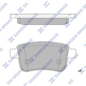 Комплект гальмівних накладок, дискове гальмо Hi-Q (SANGSIN) SP4158