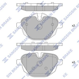 Комплект гальмівних накладок, дискове гальмо Hi-Q (SANGSIN) SP2275