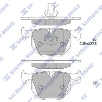 Комплект гальмівних накладок, дискове гальмо Hi-Q (SANGSIN) SP2168
