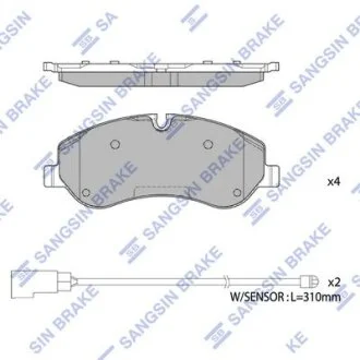 Комплект гальмівних накладок, дискове гальмо Hi-Q (SANGSIN) SP1885