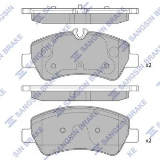 Комплект гальмівних накладок, дискове гальмо Hi-Q (SANGSIN) SP1884