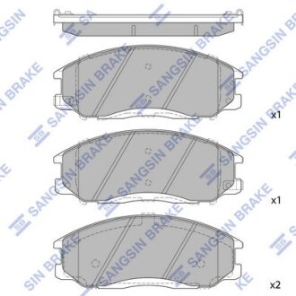 Комплект гальмівних накладок, дискове гальмо Hi-Q (SANGSIN) SP1115