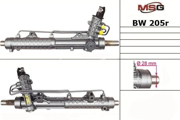 Рульова рейка з ГПК BMW 3 (E46) 99-05 (відновлена з ZF) MSG BW205R (фото 1)