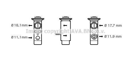 AVA DB Клапан розшир. сист. кондиціювання W203, W204, W211, W212, W220, Sprinter AVA COOLING MS1124