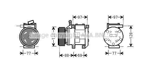 AVA KIA Компресор кондиціонера SORENTO I 2.5 02- AVA COOLING KAAK117 (фото 1)