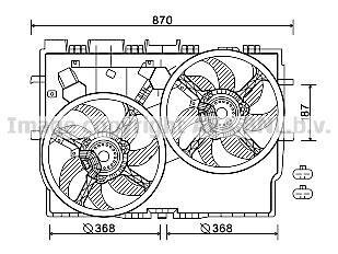 AVA FIAT Вентилятор радіатора (без кондиціонера) Ducato 2.2/3.0d 06- AVA COOLING FT7583