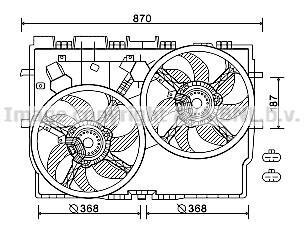 AVA CITROEN Вентилятор радіатора двиг. (з дифузором) JUMPER II 2.2 06-, 3.0 06-, FIAT, PEUGEOT AVA COOLING FT7584