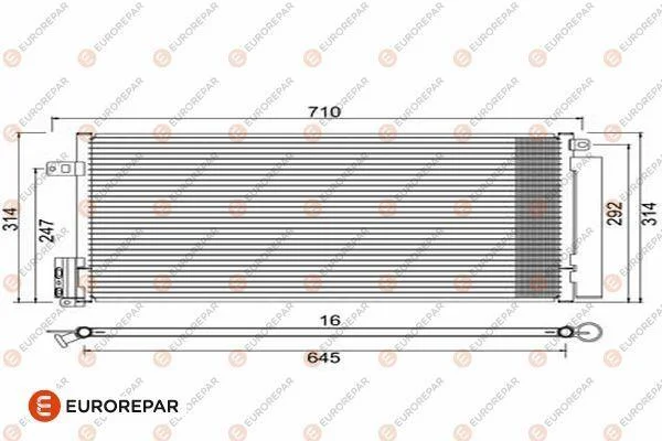 Радіатор кондиціонера (з осушувачем) Corsa D/Grande Punto 0.9-2.0 05- EUROREPAR 1610160280 (фото 1)