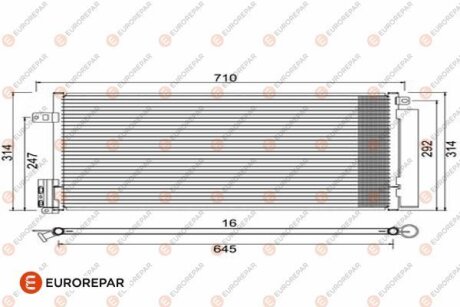 Радіатор кондиціонера (з осушувачем) Corsa D/Grande Punto 0.9-2.0 05- EUROREPAR 1610160280