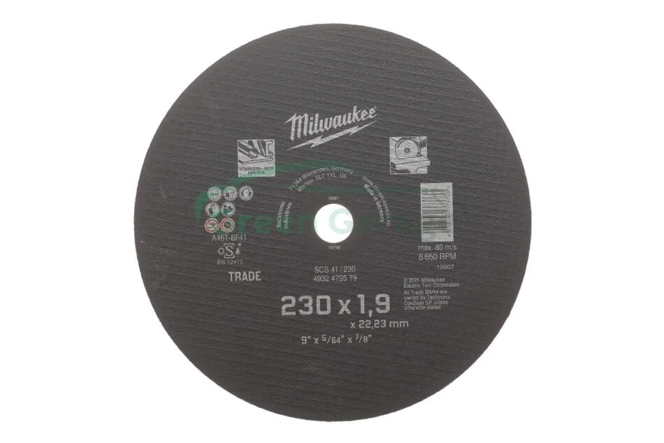 Відрізний диск Standard Inox 230x1,9мм MILWAUKEE 4932479579 (фото 1)