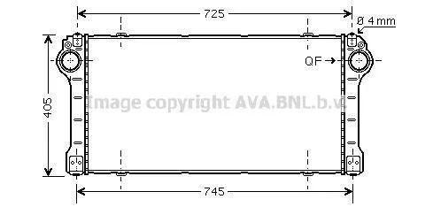 AVA TOYOTA Інтеркулер AURIS 2.0, 2.2 D-4D 06-, AVENSIS 2.0, 2.2 D-4D 08- AVA COOLING TO4565 (фото 1)